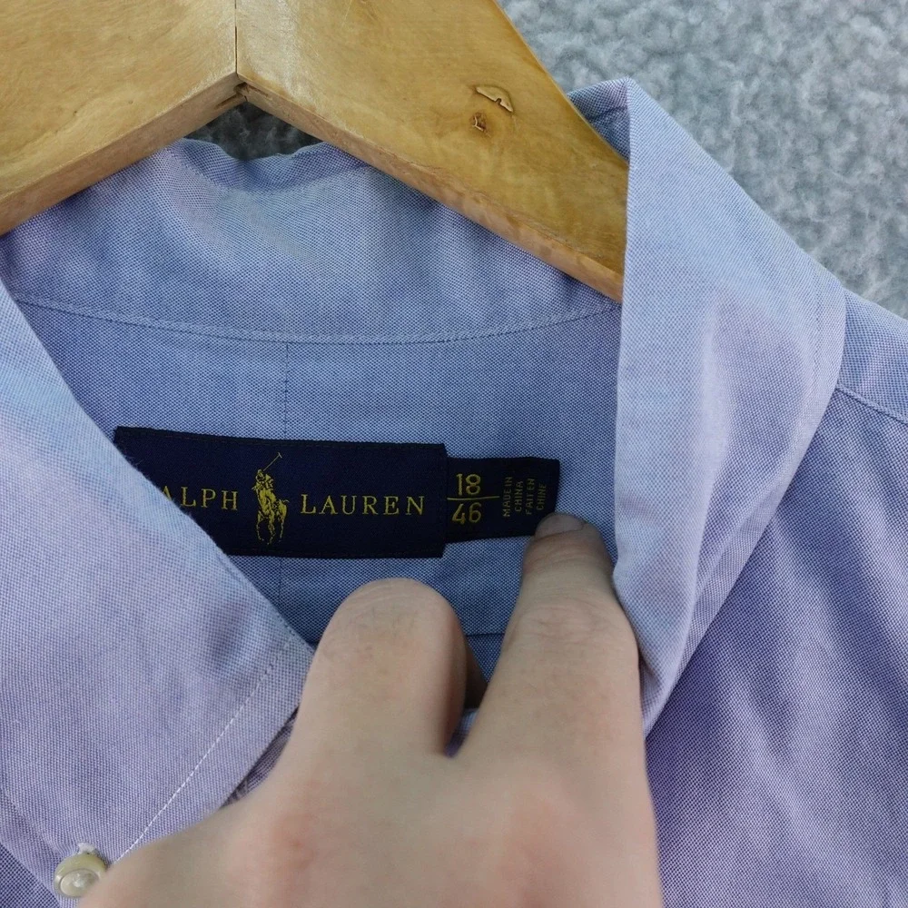 Ralph Lauren Men's Button Down‎ Shirt Long Sleeve Blue Size 18-46 Classic Fit
